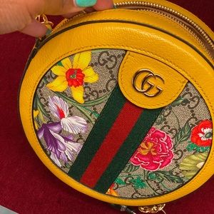 mini Ophidia Flora pattern shoulder bag